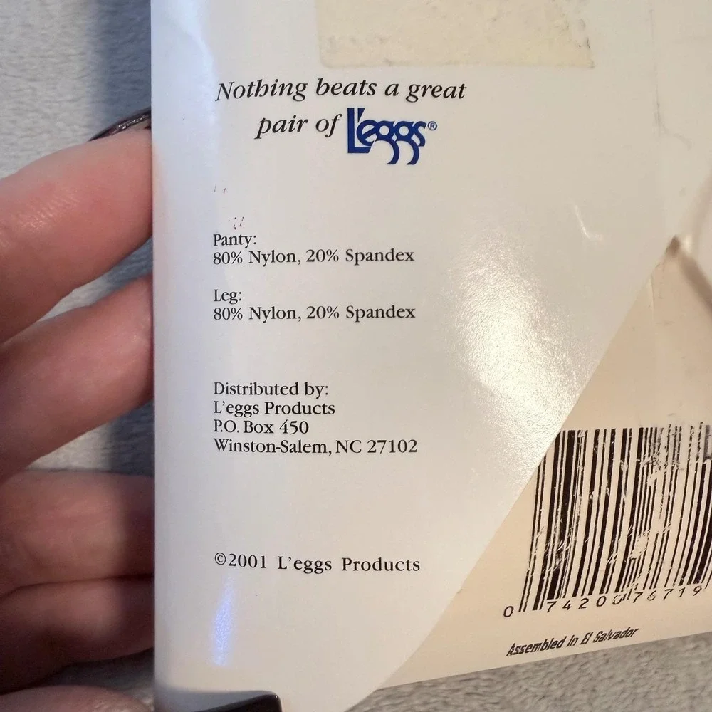 Vintage L'eggs Bare Leggs Control Top Pantyhose Size Q Nude Pantyhose NOS 2001‎